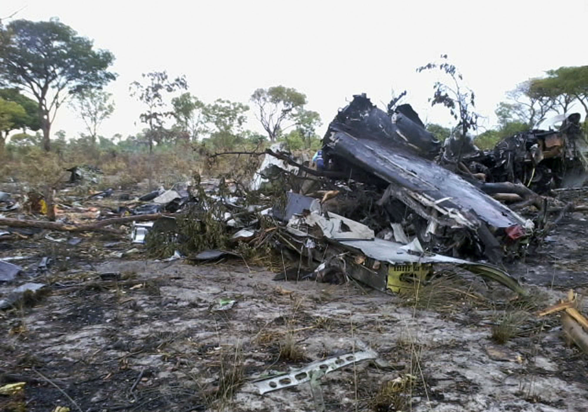 PHOTO: This Saturday, Nov. 30, 2013 file photo, shows the wreckage of a Mozambique Airlines plane which crashed Nov. 29, in the Bwabwata National Park, Namibia, killing all 27 passengers and six crew on board. 