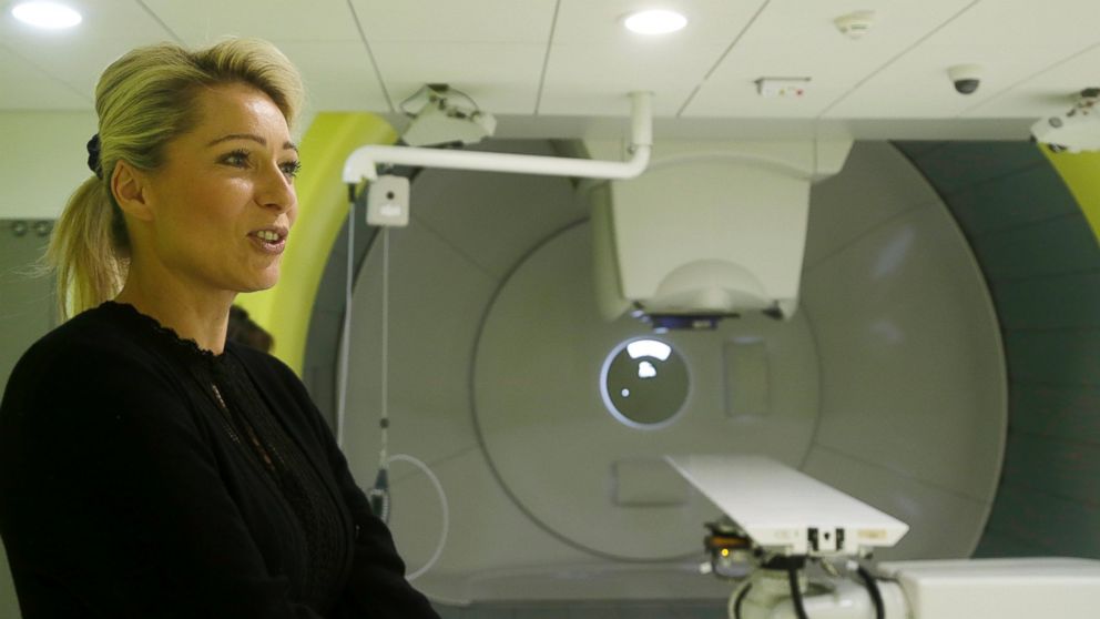 PHOTO: Iva Tatounova, director of strategy at the Proton Therapy Clinic answers questions in a proton therapy treatment room where 5-year-old Ashya King was treated in Prague, March 23, 2015.