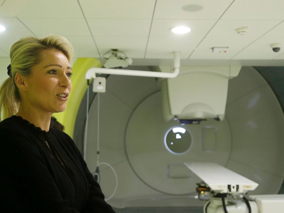 PHOTO: Iva Tatounova, director of strategy at the Proton Therapy Clinic answers questions in a proton therapy treatment room where 5-year-old Ashya King was treated in Prague, March 23, 2015.