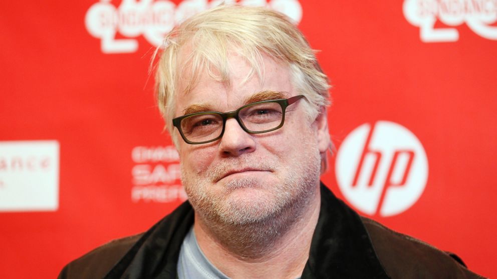 Philip Seymour Hoffman poses at the premiere of the film "A Most Wanted Man" during the 2014 Sundance Film Festival, in Park City, Utah. 