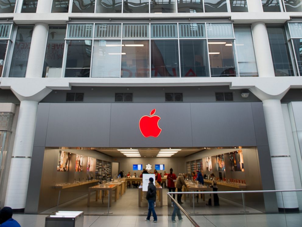 PHOTO: The Eaton Centre Apple store turns red as part of the Apple World AIDS Day Campaign for (RED, Dec. 1st, 2014, in Toronto.