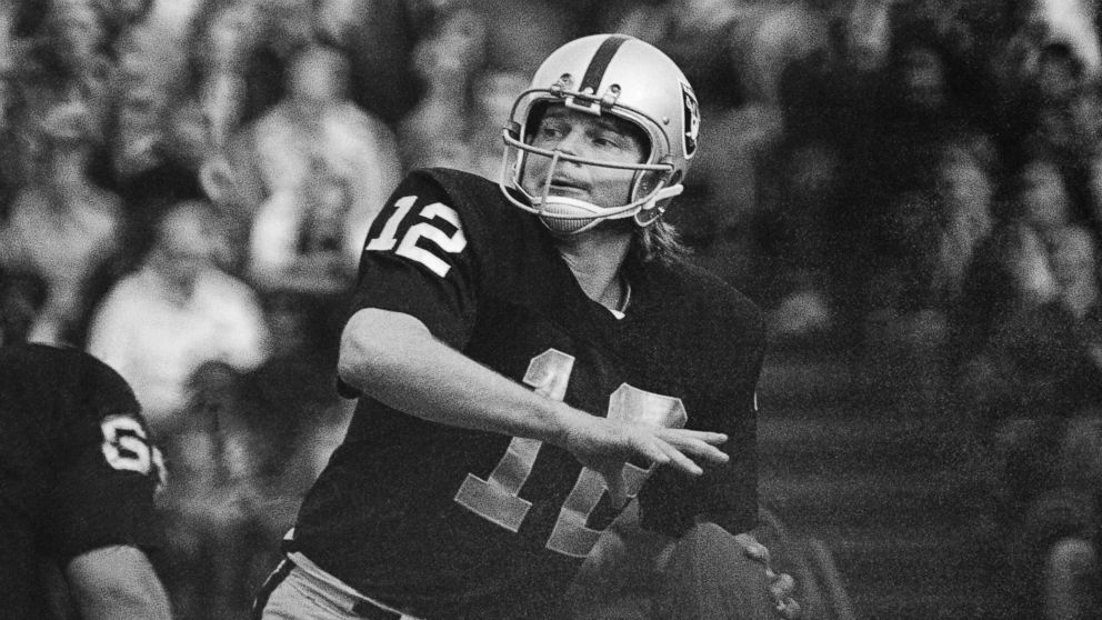 Oakland Raiders quarterback Ken Stabler, who was diagnosed with CTE after his death in 2015, looks to pass in 1974. Research on the brains of 202 former football players has confirmed evidence of chronic traumatic encephalopathy, or CTE, in nearly all the samples, from athletes in the NFL, college and even high school.