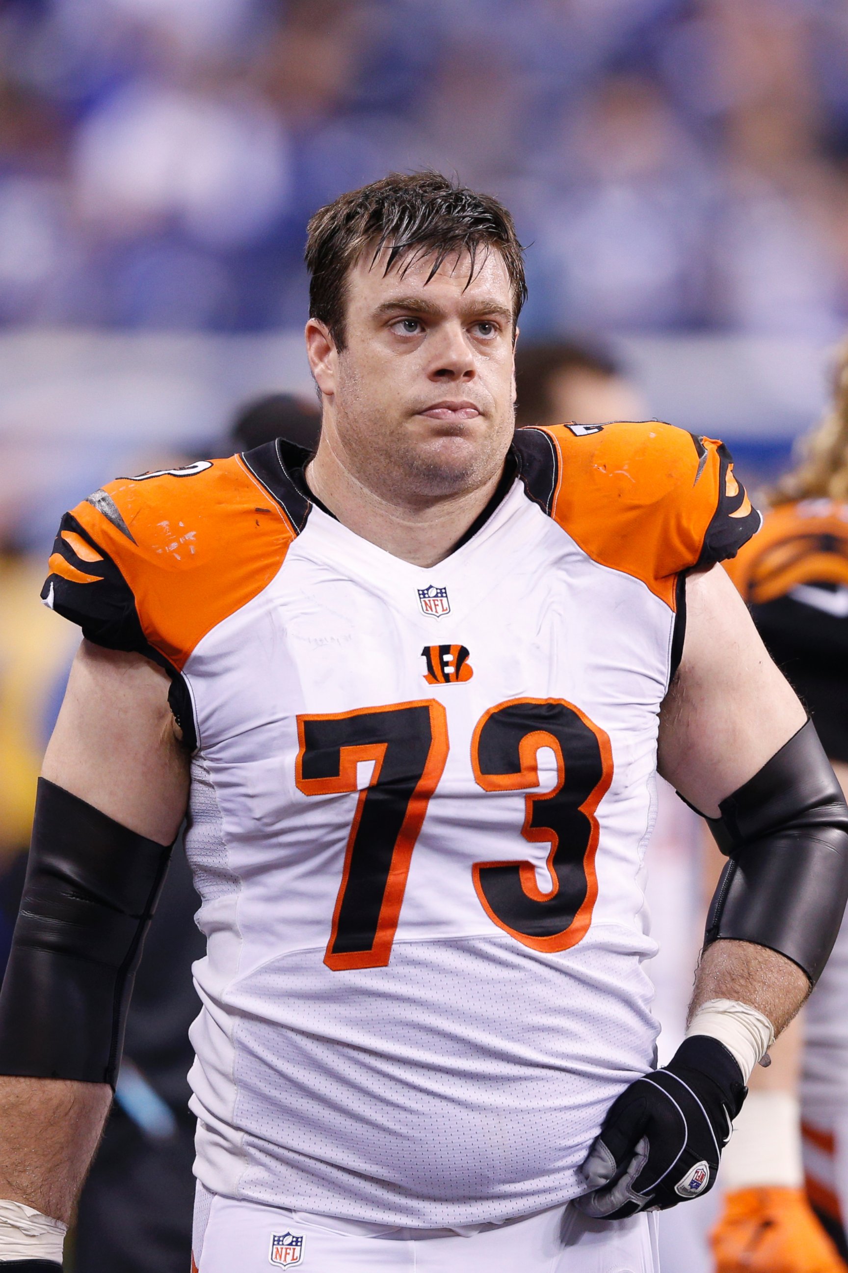 PHOTO: Eric Winston of the Cincinnati Bengals during the AFC Wild Card game against the Indianapolis Colts on January 4, 2015 in Indianapolis, Indiana.