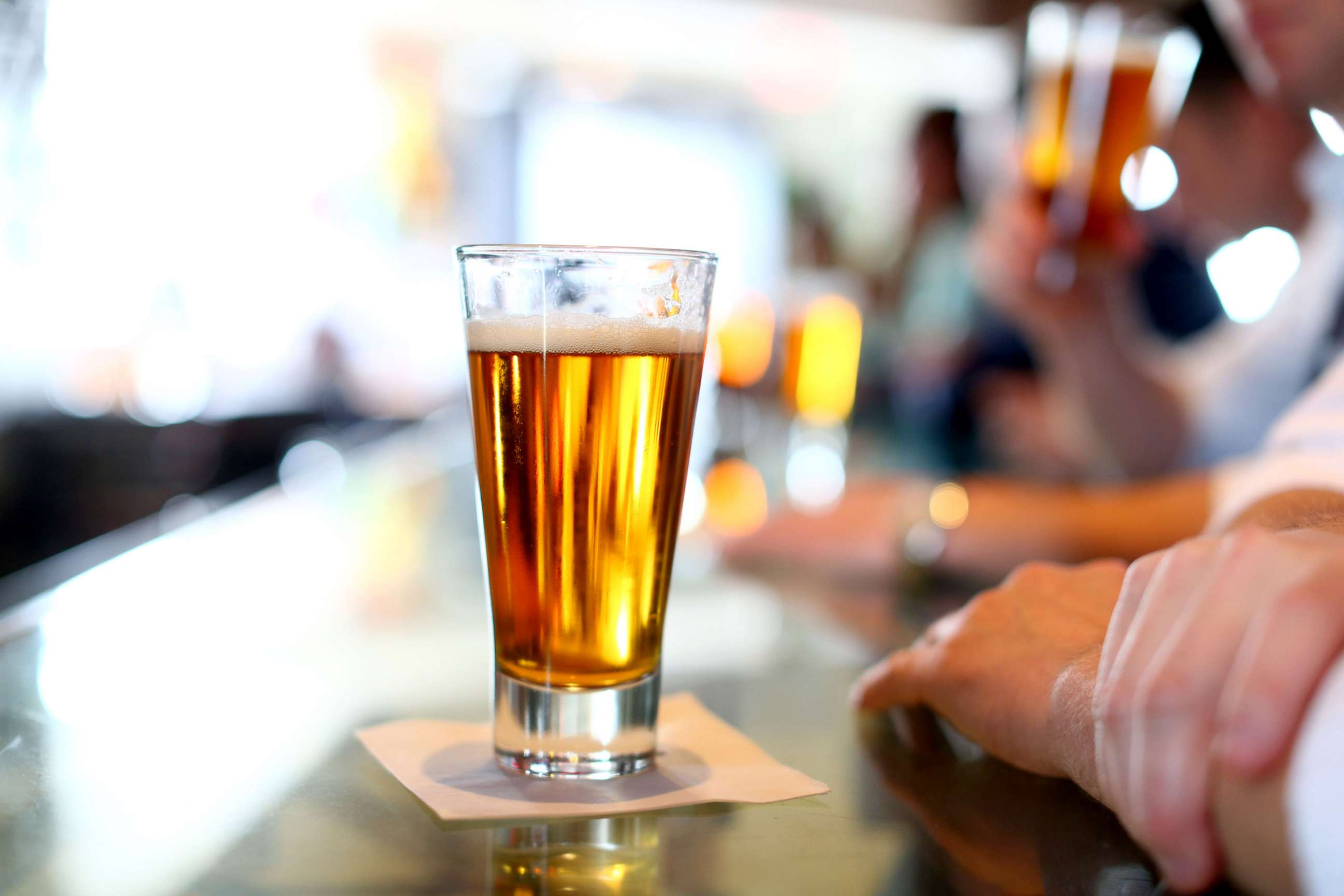 PHOTO: Beers are seen at a bar.