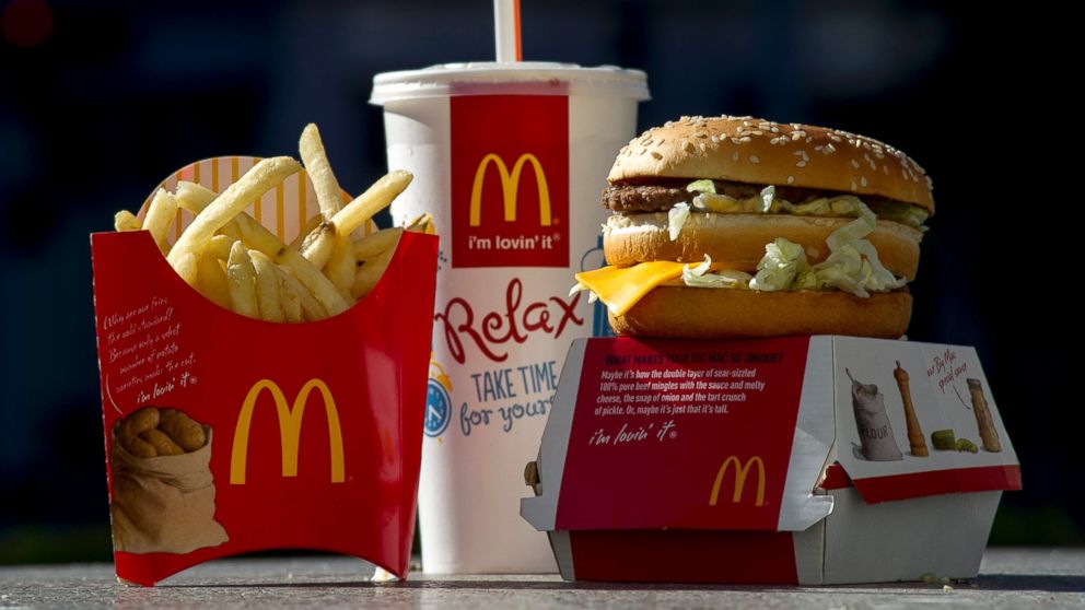 A McDonald's Corp. Big Mac meal is arranged for a photograph outside of a restaurant in San Francisco, Jan. 22, 2014.