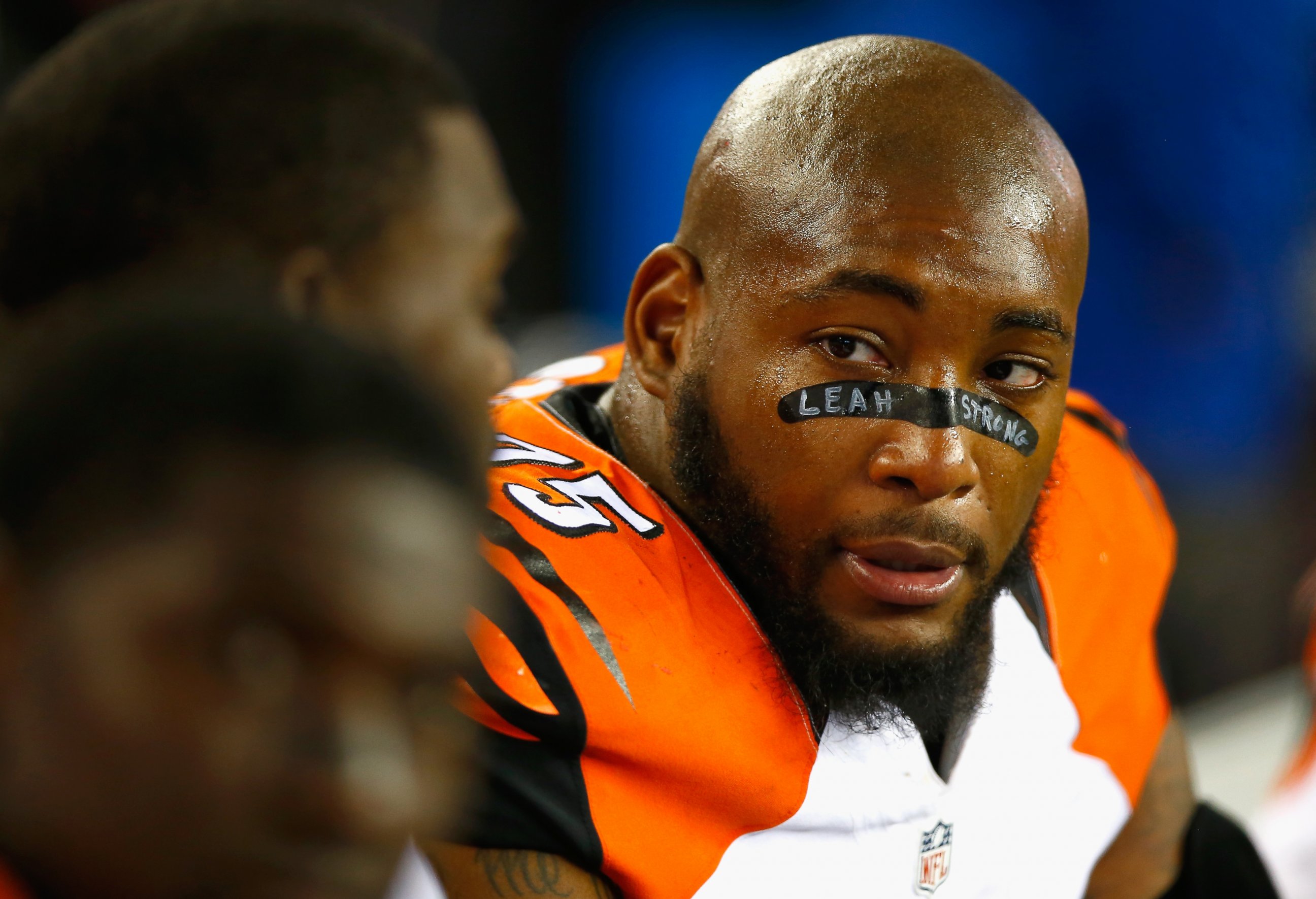 PHOTO: Devon Still #75 of the Cincinnati Bengals looks on during the fourth quarter against the New England Patriots at Gillette Stadium, Oct. 5, 2014 in Foxboro, Mass.