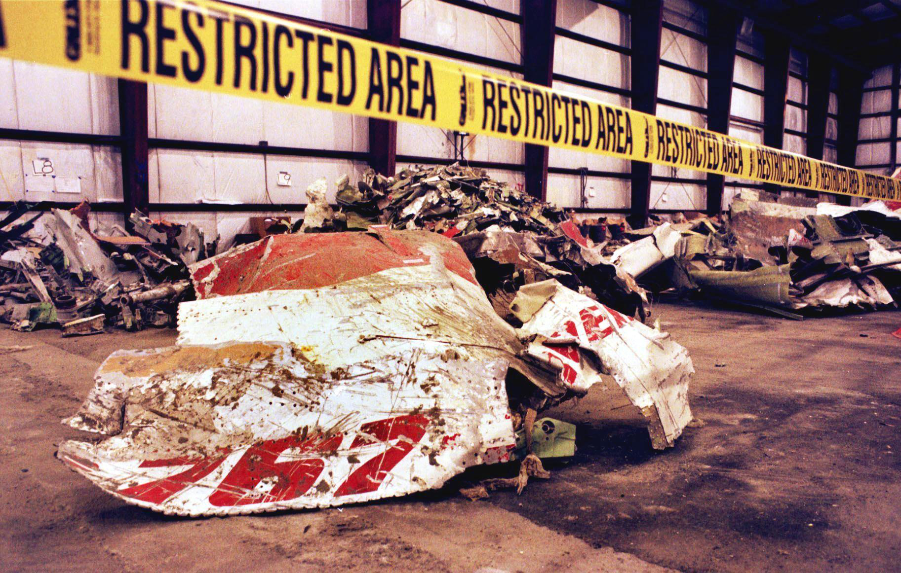 PHOTO: Piles of wreckage from EgyptAir Flight 990, in which 217 passengers and crew lost their lives when it crashed into the Atlantic Ocean last year, is seen in a hanger at the former Quonset Point Navy Base in Kingstown, R.I., Nov. 1, 2000.  