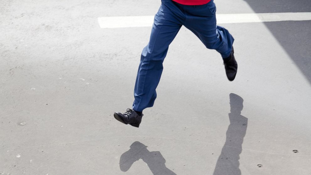 In this stock image, a man is pictured running. 