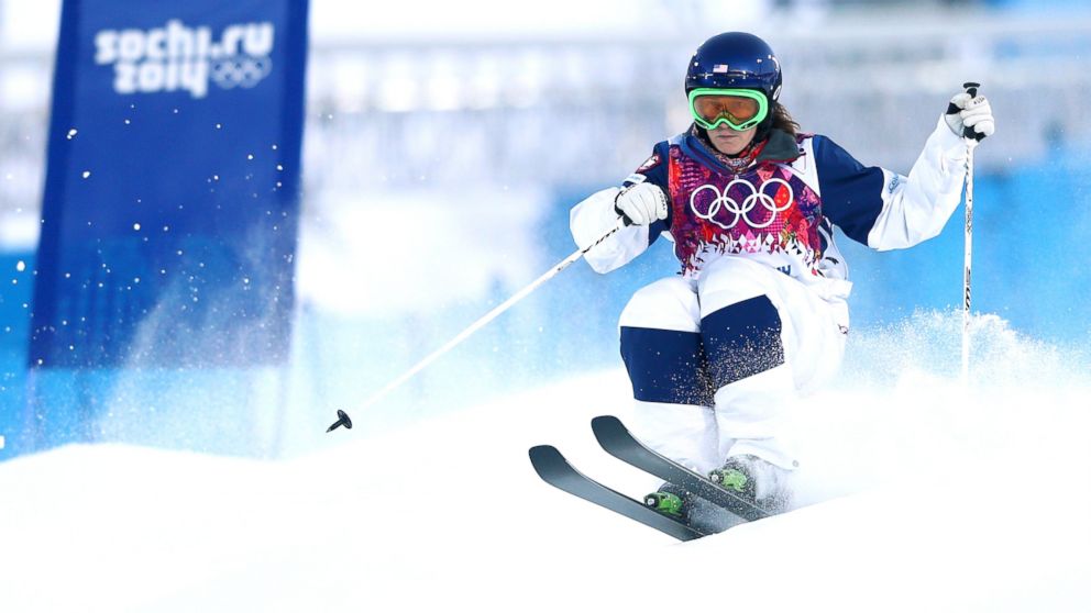 Heather McPhie of the United States competes in the ladies' moguls qualification during the Sochi 2014 Winter Olympics at Rosa Khutor Extreme Park in Sochi, Russia, Feb. 6, 2014.