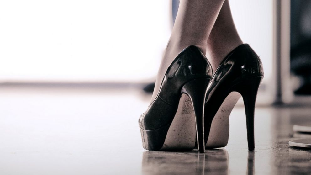 in high heels