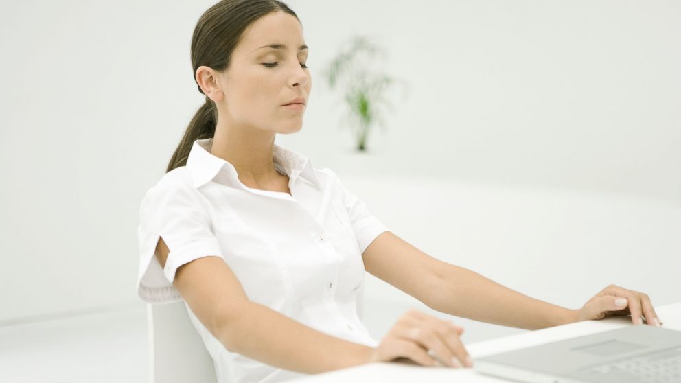 Meditating at work can help lower blood pressure.