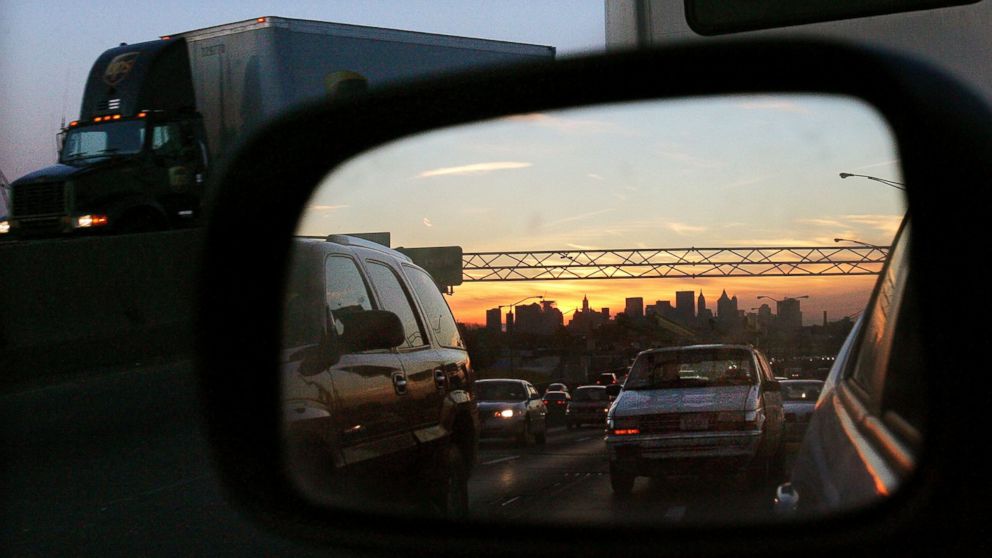 PHOTO: Trucks and cars drive on a Brooklyn highway at dusk February 23, 2005 in New York City in this file photo.