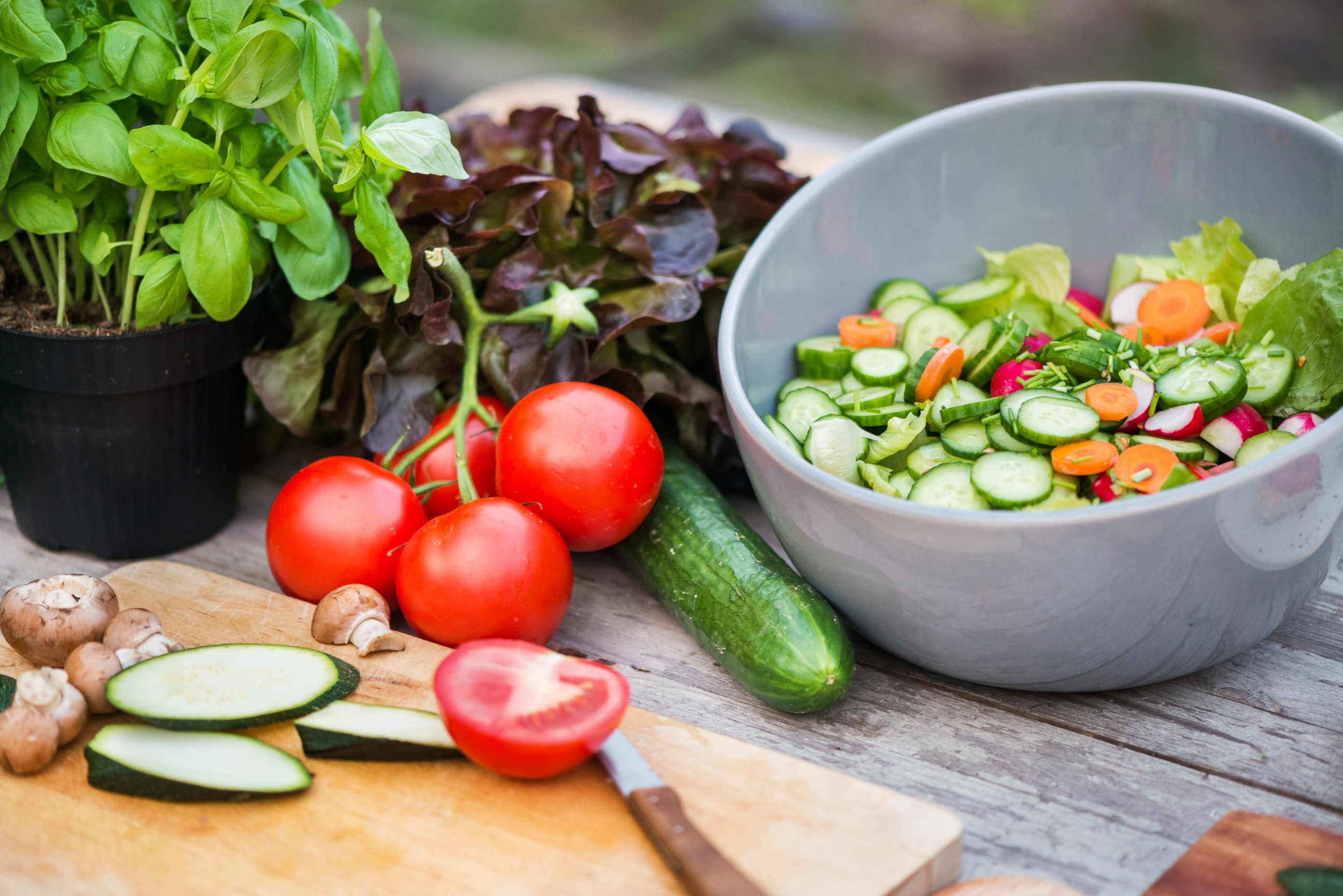PHOTO: Fresh vegetables are visible on a cutting board in this stock photo.