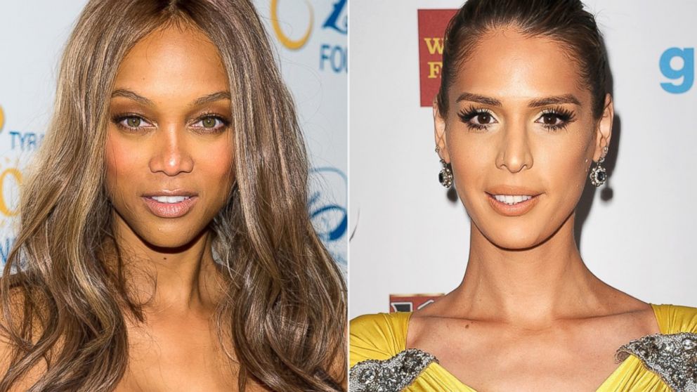 Tyra Banks attends Tyra Banks' Flawsome Ball 2014 at Cipriani Wall Street, May 6, 2014, in New York. | Carmen Carrera attends the 25th annual GLAAD Media Awards at The Beverly Hilton Hotel,  April 12, 2014, in Beverly Hills, Calif.