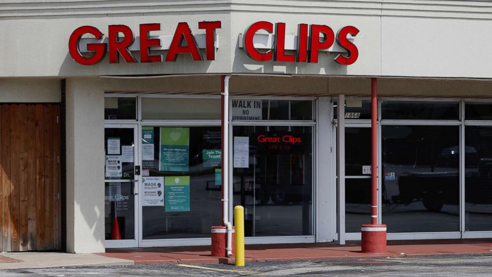 PHOTO: The Great Clips hair salon on South Glenstone Avenue is seen in Springfield, Missouri, U.S. May 22, 2020. 