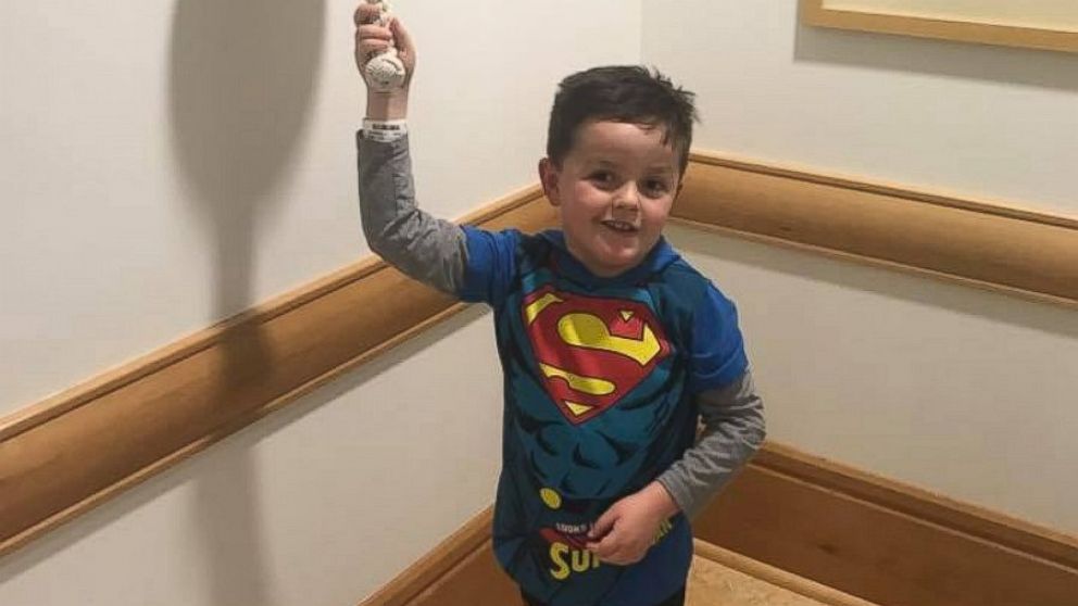 Jimmy Spagnolo has undergone treatment for a glioma or tumor of the brain or spine since he was 4 months old. He's now 6 and a first grader in Pittsburgh. On Feb. 2, he rang a bell at Children's Hospital of Pittsburgh to signal the end of treatment.
