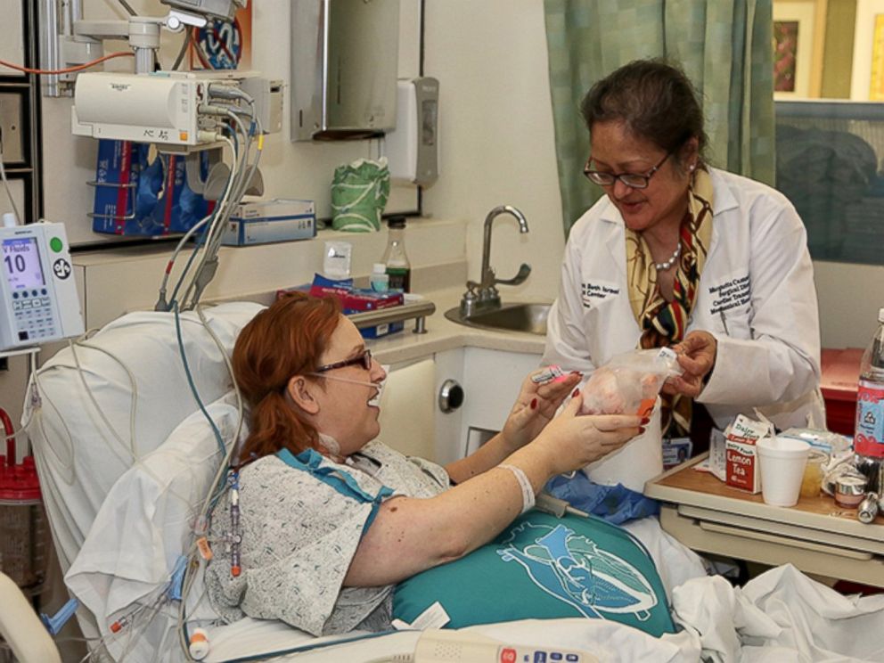 PHOTO: Lisa Salberg meets her doctor after having a heart transplant.