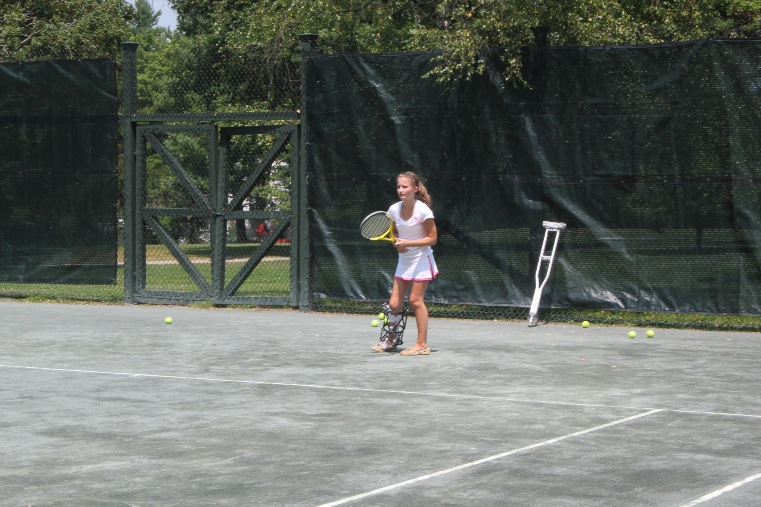PHOTO: It took more than a year, but Charlotte's right leg is now just as long as her left, and she is able to get back to playing tennis.