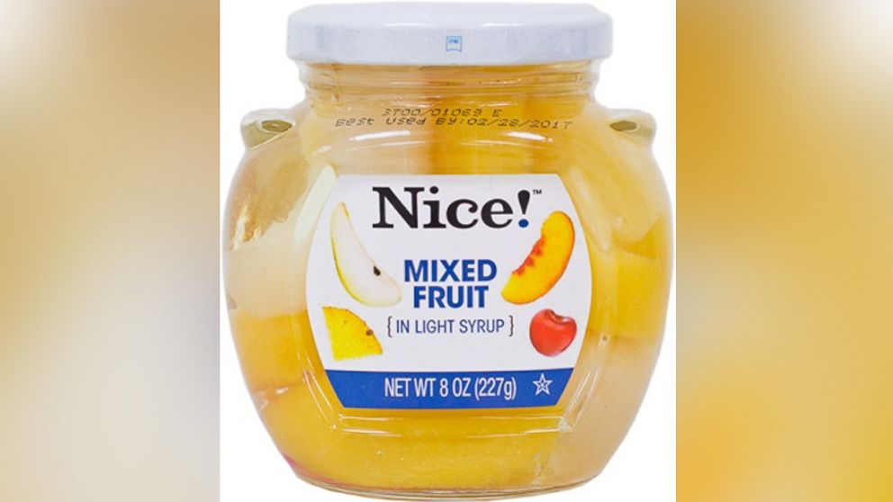 Peaches and mixed fruit were recalled over concerns about glass particles.