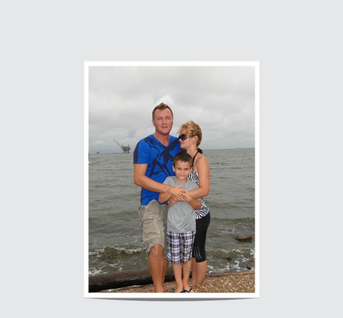 PHOTO: Lessya, Erik and Oleg on a quick trip to Gulf Shores, Alabama, her first visit to the beach.