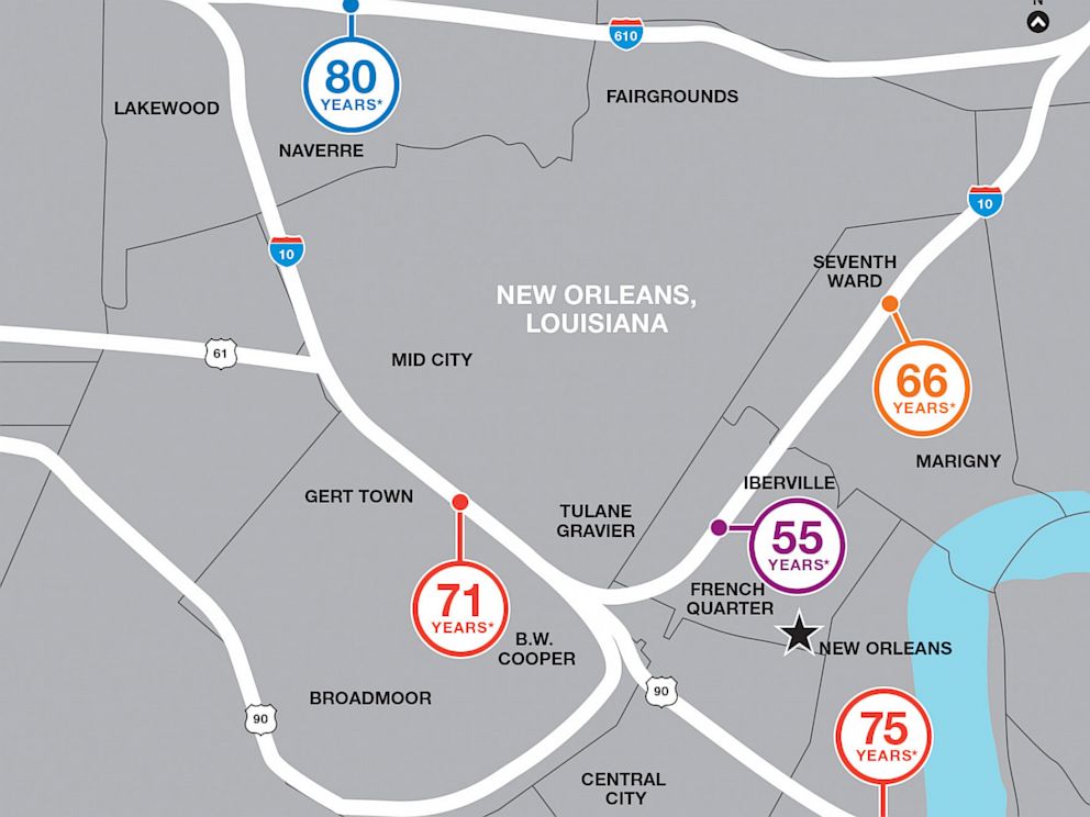 life expectancy by zip code map Wrong Zip Code Can Mean Shorter Life Expectancy Abc News life expectancy by zip code map