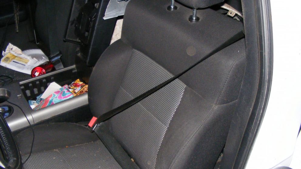 PHOTO: Police found that Alexa Johnson's seat belt was fastened behind her during the accident that killed her. They found the same thing on the passenger side seat.