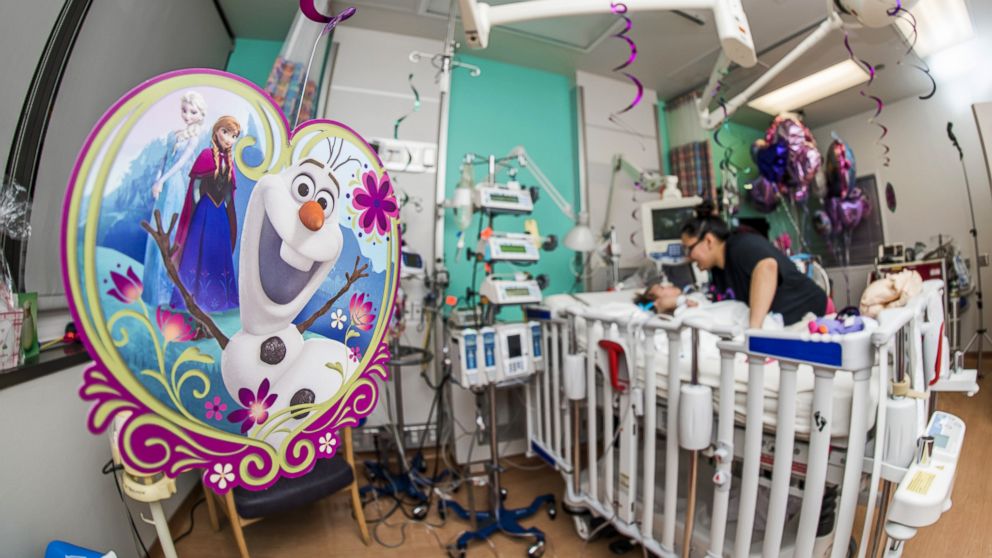 PHOTO: The girls celebrated with a Disney's "Frozen" themed birthday party for family and friends at the hospital. 