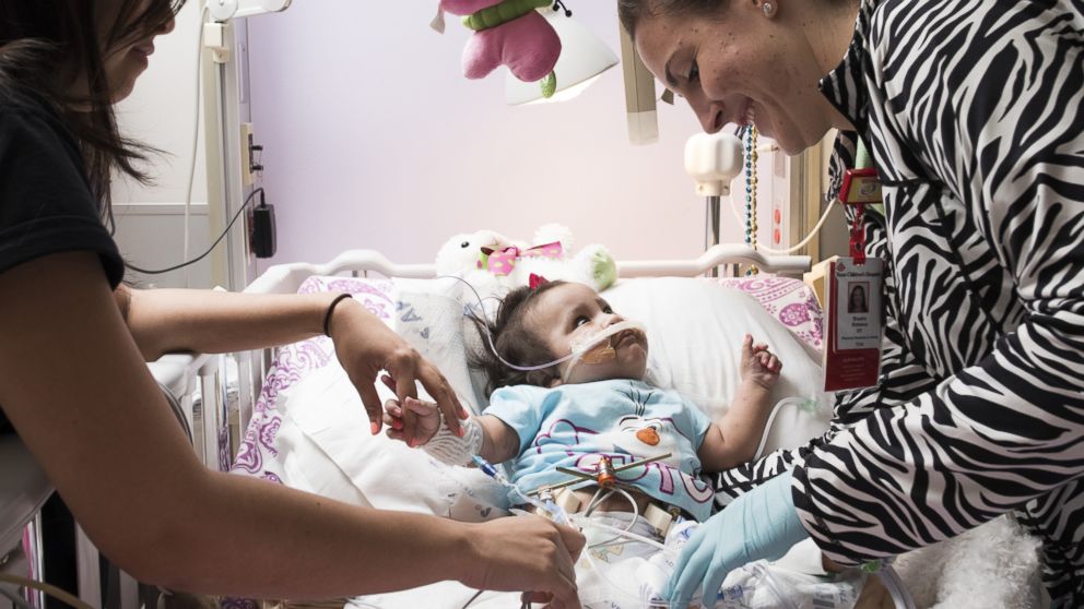 PHOTO: Adeline Mata shown here recovering from a surgery to help with her breathing. 