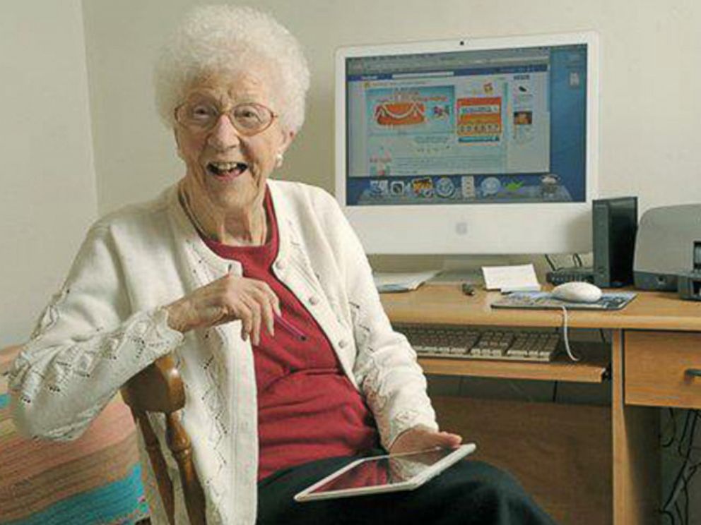 PHOTO: Edythe Kirchmaier loves her iPad.