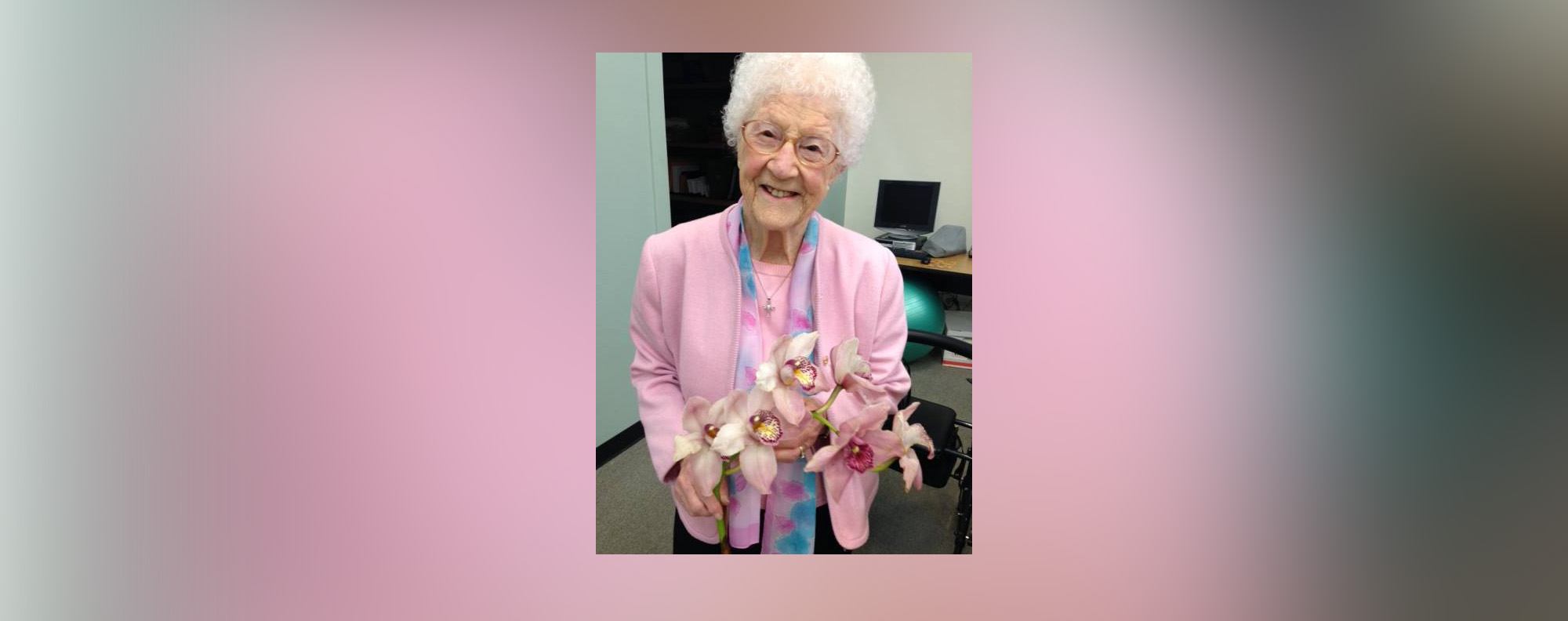 PHOTO: Edythe Kirchmaier holds flowers from her garden.