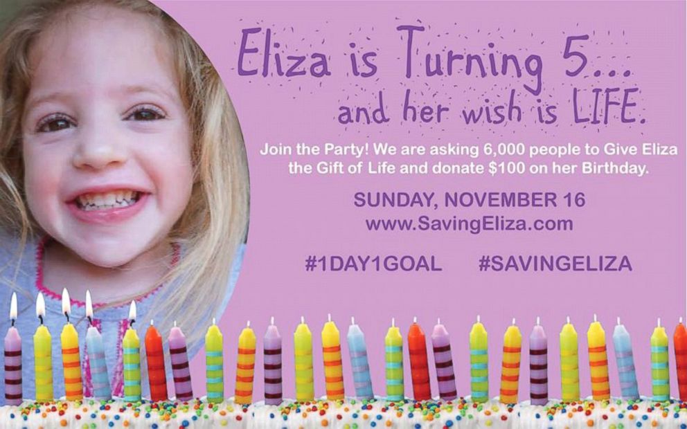 PHOTO: Eliza's family launched a campaign to raise money toward a cure. 