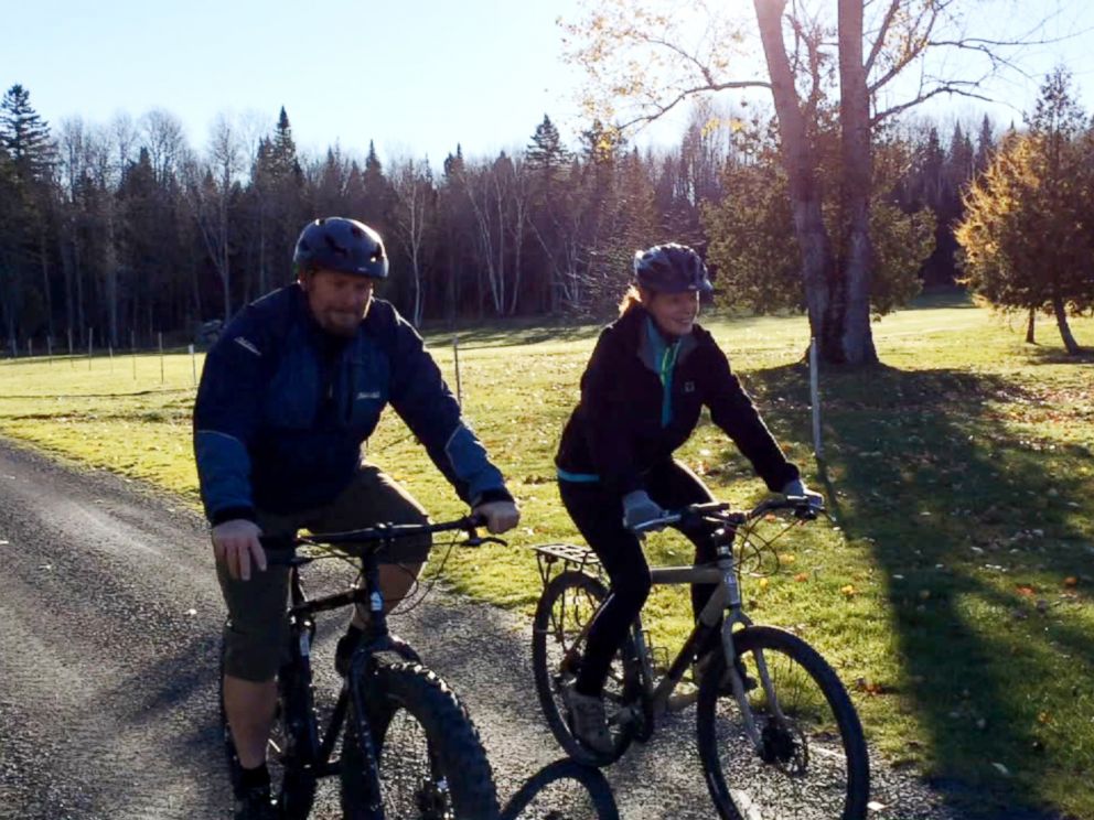 PHOTO: Nurse Kaci Hickox, who recently returned from treating Ebola patients in West Africa, defied demands that she remain in quarantine by going for a bike ride with her boyfriend Ted Wilbur.