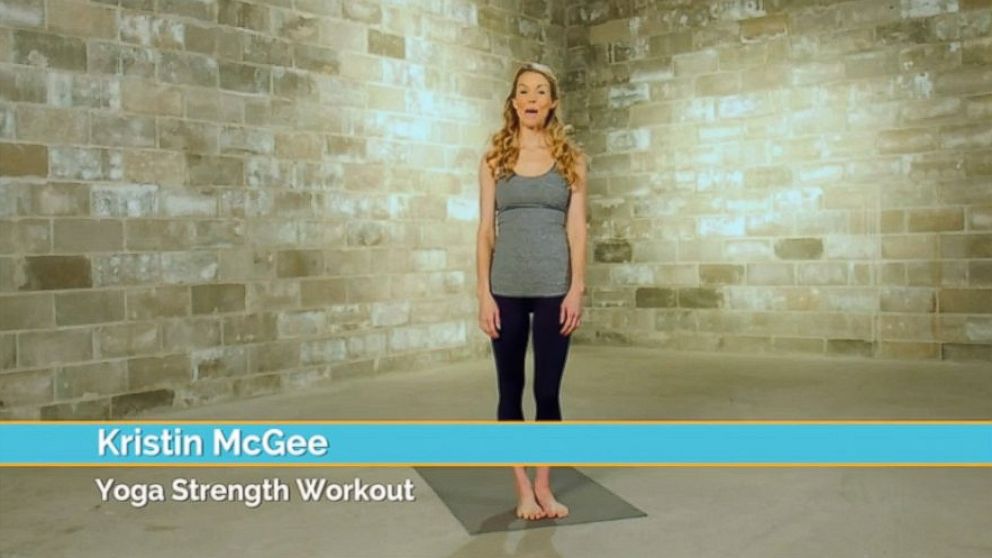 Yoga star Kristin McGee featured in an AcaciaTV fitness video. 