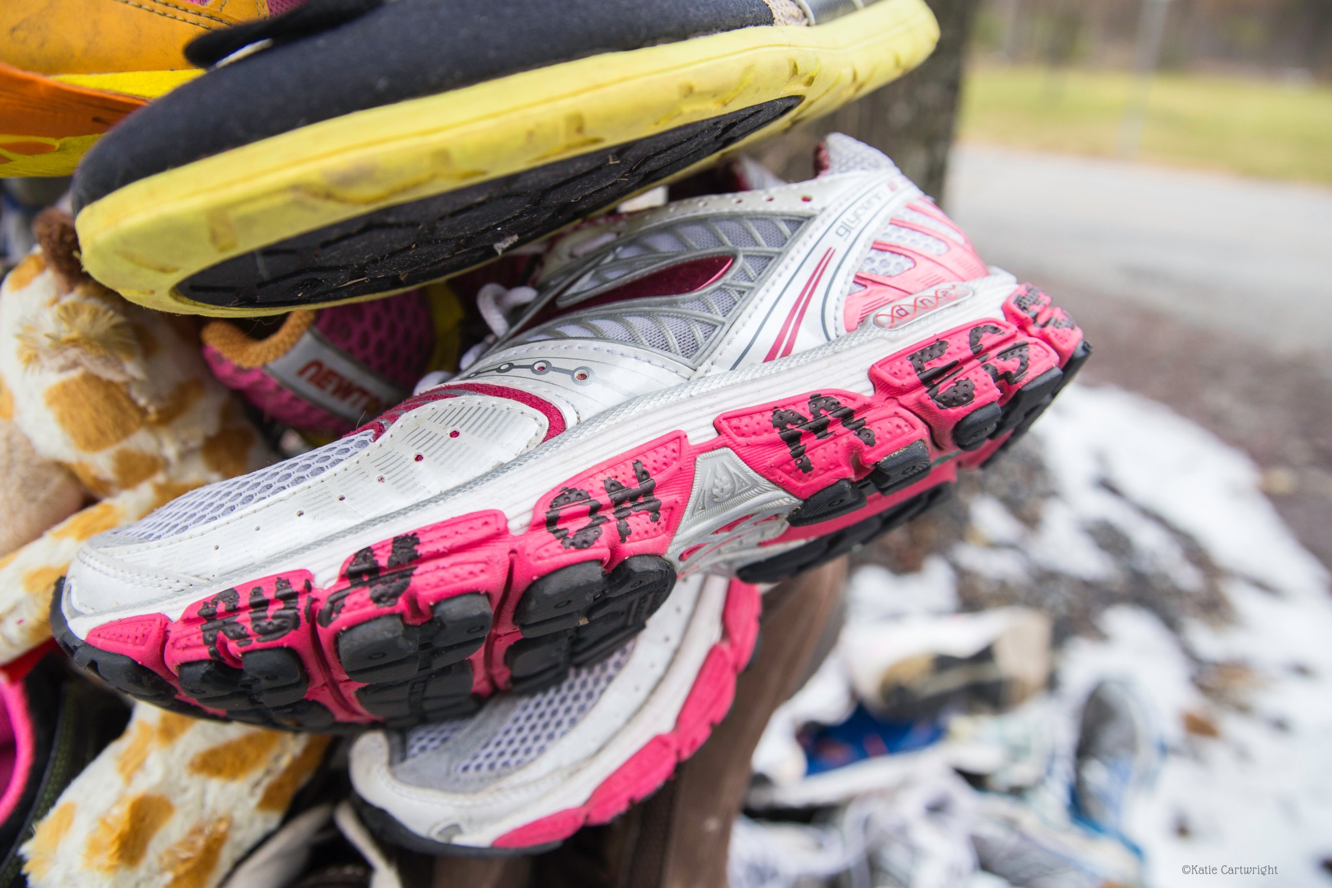 PHOTO: Some shoes contained messages for Meg Cross Menzies. They will all be refurbished and donated