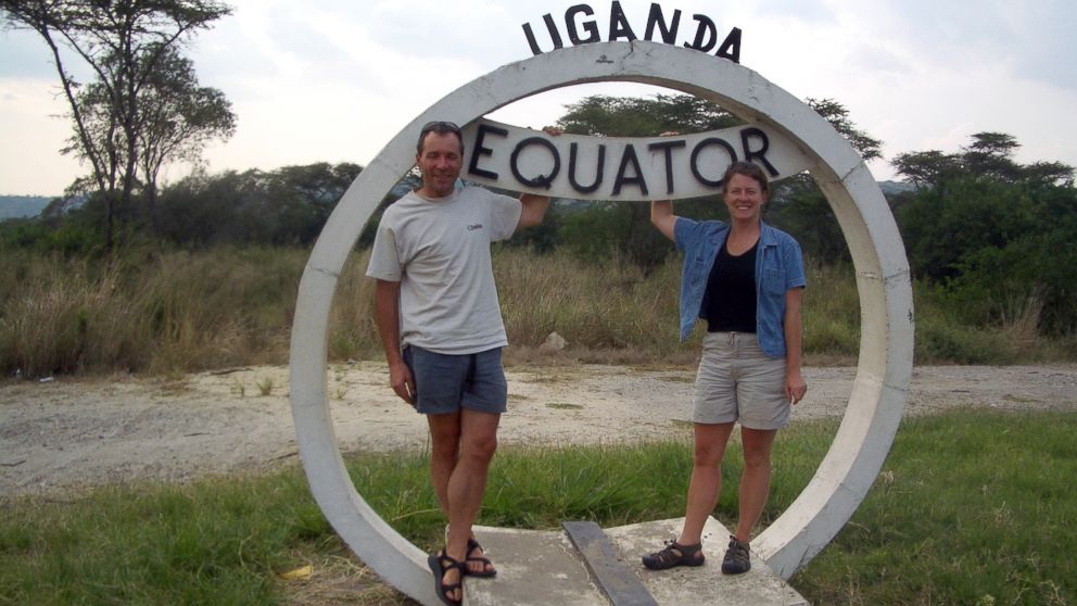 Michelle Barnes poses with her husband in Uganda before coming down with an Ebola-like virus called Marburg.