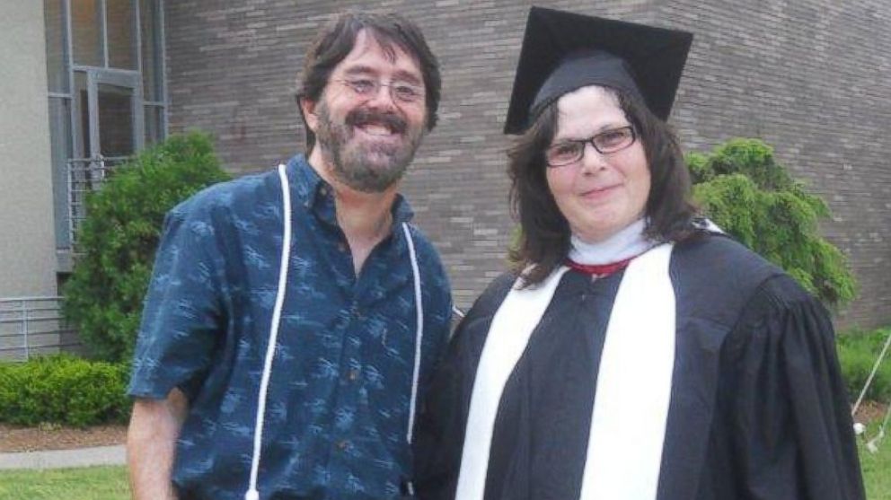 Psychologist Tom G. Hall and Andrea Avigal at her graduation from college after recovering from Munchausen's syndrome.