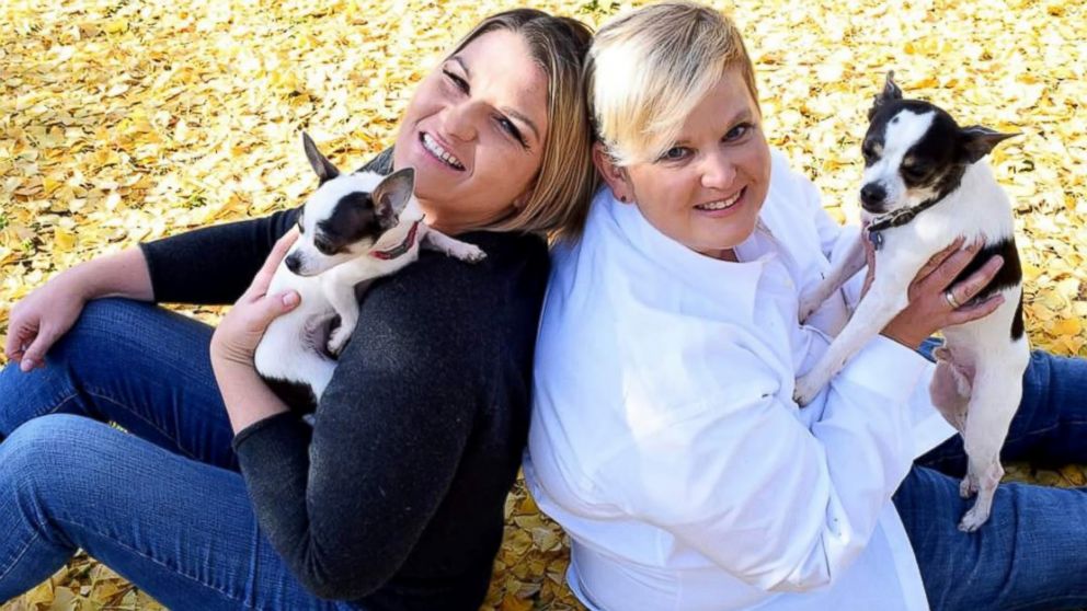Kelly Trent, 39, left, and Beverly Newell, 45, allege a fertility clinic refused to see them due to the fact they were a same sex couple.