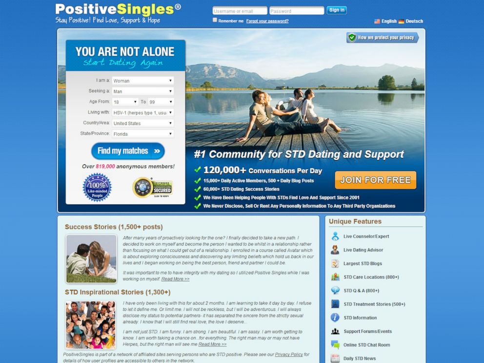 Positive singles desktop site reviews