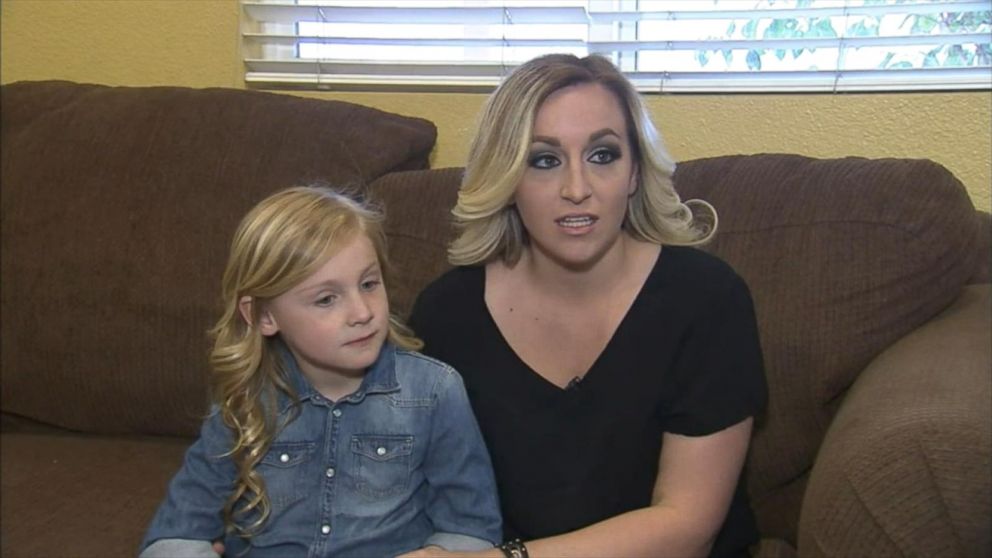 PHOTO:Katelyn Powell from Hemet, California, says that her 5-year-old daughter, Khloe Russell, had a 1.5-inch-long safety pin stuck up her nose for six months.
 