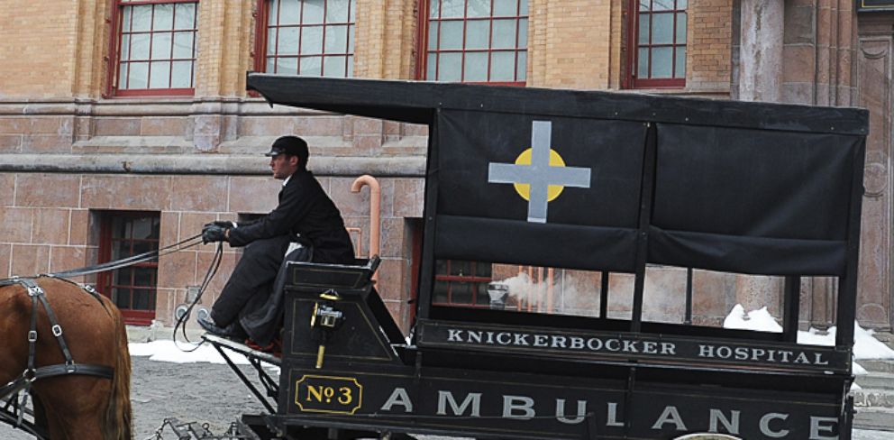 PHOTO: On "The Knick" an ambulance circa 1900 is a simple horse drawn carriage. 