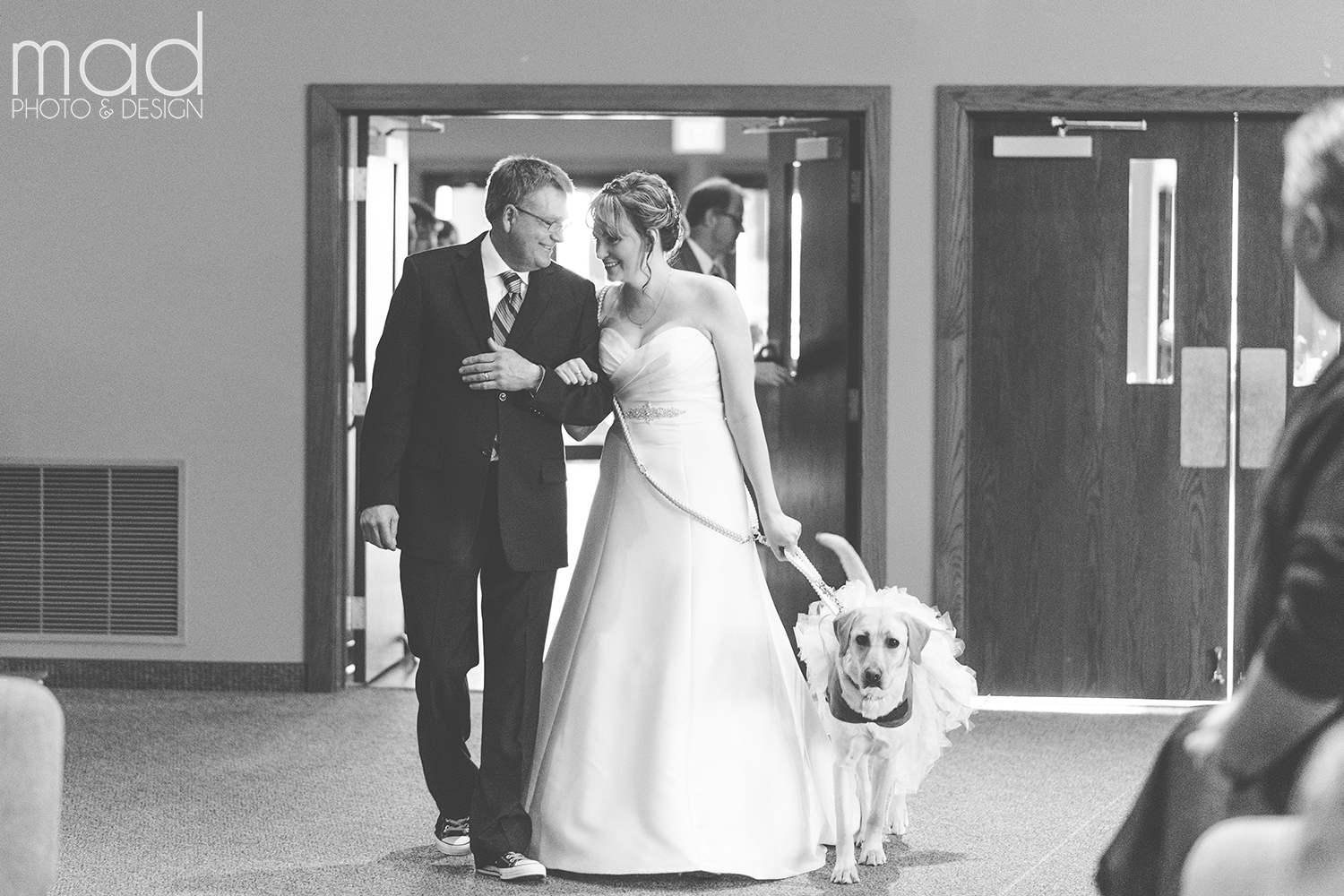 PHOTO: Wedding photographer Maddie Peschong captured tender moments between bride Valerie Parrott and her service dog, Bella, at Parrott's recent wedding.