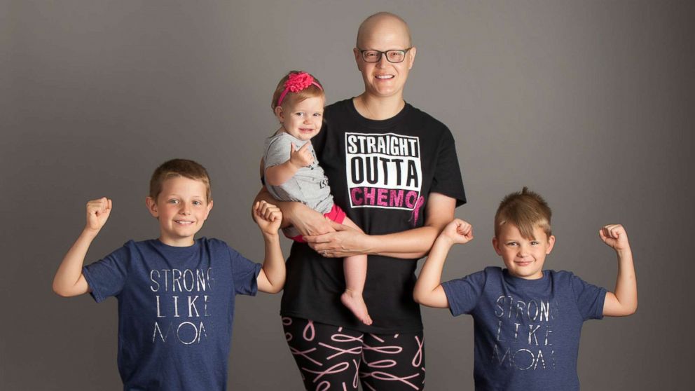 PHOTO: Beth O'Brien, 38, of Bennington, Nebraska, was feeding her 9-month-old daughter in 2017, she came across what she thought at the time was a clogged milk duct in her breast. O'Brien was later diagnosed with breast cancer.