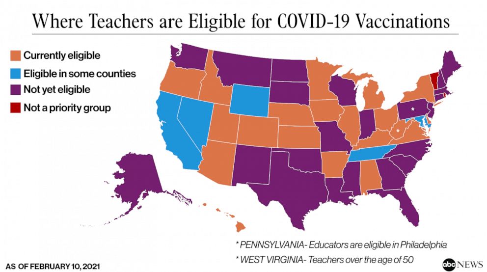 PHOTO: Where teachers are eligible for COVID-19 vaccinations