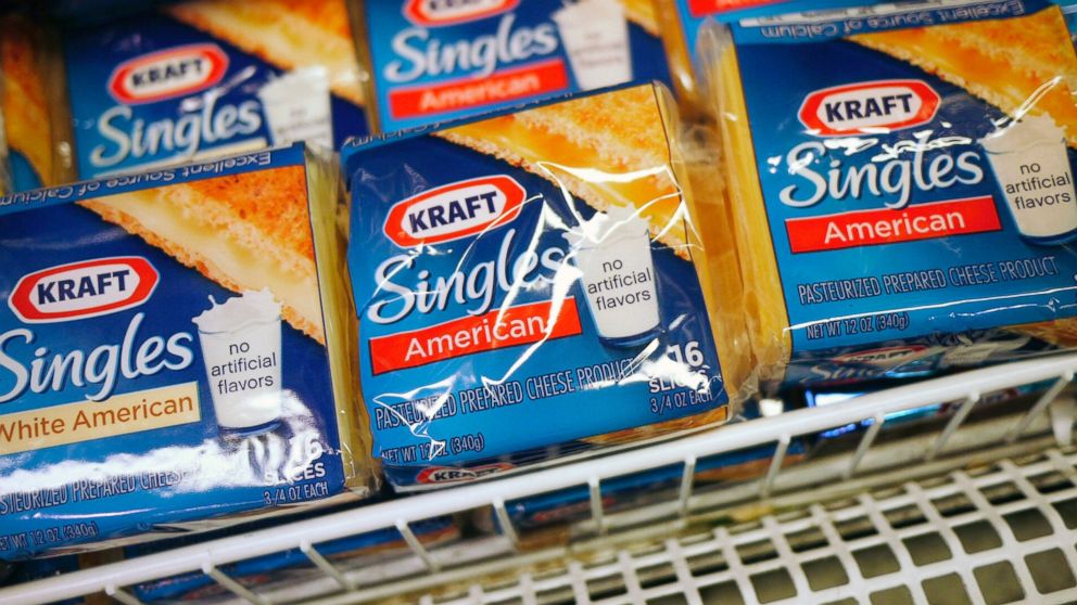 PHOTO: Kraft cheese products are seen on the shelf at a grocery store in Washington, May 3, 2012.