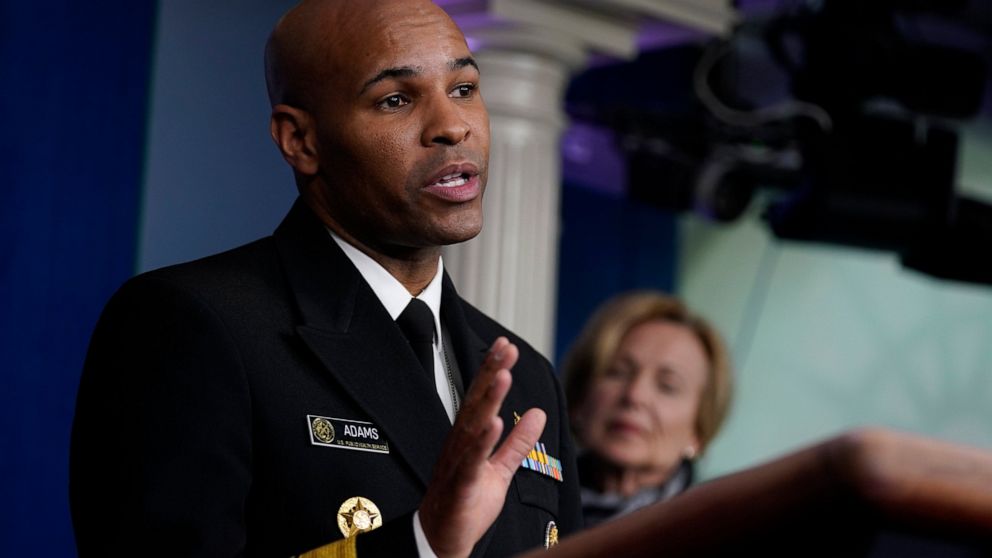 Surgeon General Jerome Adams speaks during press briefing with the coronavirus task force, at the White House, Thursday, March 19, 2020, in Washington. (AP Photo/Evan Vucci)