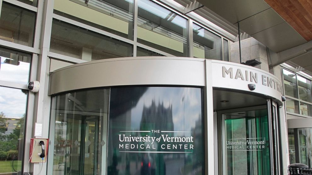 The main entrance to the University of Vermont Medical Center in Burlington, Vt., shown on Wednesday,, Aug. 28, 2019. A federal agency says Vermont's largest hospital required a nurse to participate in an abortion over her moral objections.(AP Photo/