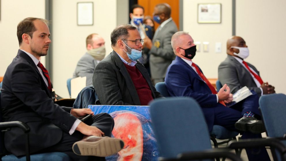 Supporters of a bill that would ban almost all abortions in South Carolina listen during a Senate subcommittee hearing on Jan. 14, 2021, in Columbia, S.C. The heartbeat abortion bill has stalled in recent years, but appears to have a good chance of p