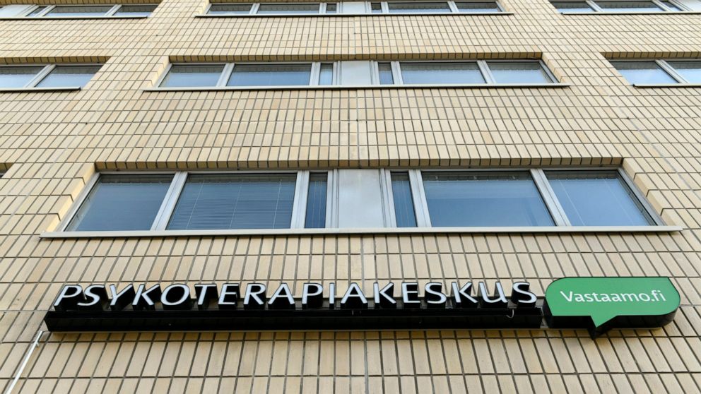 A view of the offices of Vastaamo psychotherapy centre, in Pasila, Helsinki, Saturday, Oct. 24, 2020. Finland’s interior minister has summoned key Cabinet members into an emergency meeting Sunday after hundreds of patient records at a private Finnish