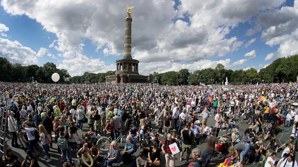 Berlin police shut down protest against virus restrictions thumbnail