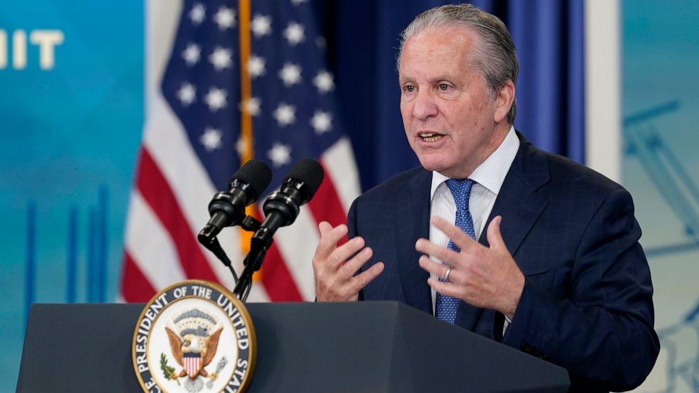 FILE - American Rescue Plan Coordinator and senior adviser Gene Sperling speaks during the American Rescue Plan Workforce Summit held in the South Court Auditorium on the White House complex in Washington, on July 13, 2022. On Monday, Sept. 12, 2022,